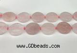 CRQ761 15.5 inches 30mm flat round rose quartz beads