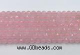 CRQ786 15.5 inches 6mm faceted round rose quartz beads wholesale