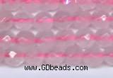 CRQ795 15.5 inches 4mm faceted round rose quartz gemstone beads