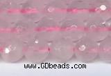 CRQ796 15.5 inches 6mm faceted round rose quartz gemstone beads