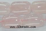 CRQ82 15.5 inches 18*25mm rectangle natural rose quartz beads