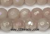 CRQ865 15 inches 6mm faceted round AB-color rose quartz beads