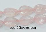 CRQ87 15.5 inches 12*18mm faceted teardrop natural rose quartz beads