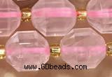 CRQ870 15 inches 9*10mm faceted rose quartz beads wholesale