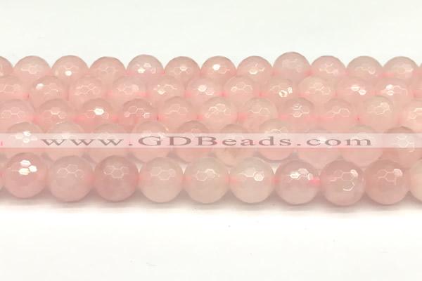 CRQ878 15 inches 12mm faceted round rose quartz beads