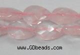 CRQ88 15.5 inches 13*18mm faceted teardrop natural rose quartz beads