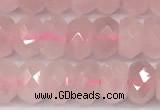 CRQ880 15 inches 5*8mm faceted rondelle rose quartz beads