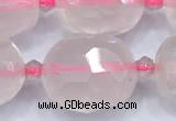 CRQ886 15 inches 12*16mm - 14*20mm faceted nuggets AB-color rose quartz beads