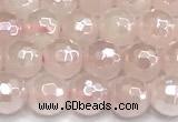 CRQ910 15 inches 6mm faceted round AB-color rose quartz beads