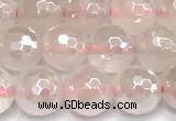 CRQ911 15 inches 8mm faceted round AB-color rose quartz beads