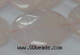 CRQ95 15.5 inches 30*40mm faceted oval natural rose quartz beads