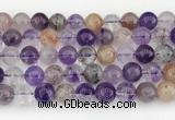 CRU1020 15.5 inches 10mm round mixed rutilated quartz beads