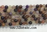 CRU1031 15.5 inches 8mm round mixed rutilated quartz beads wholesale