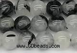 CRU1037 15 inches 6mm round black rutilated quartz beads