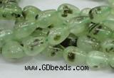 CRU104 15.5 inches 7*10mm teardrop green rutilated quartz beads