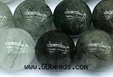 CRU1044 15 inches 12mm round green rutilated quartz beads