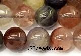 CRU1061 15 inches 8mm round mixed rutilated quartz beads