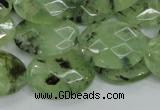 CRU115 15.5 inches 18*25mm faceted oval green rutilated quartz beads