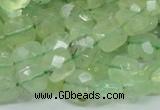 CRU120 15.5 inches 10*10mm faceted square green rutilated quartz beads