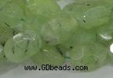 CRU123 15.5 inches 12*18mm faceted nugget green rutilated quartz beads