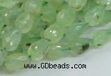 CRU127 15.5 inches 7*11mm faceted teardrop green rutilated quartz beads