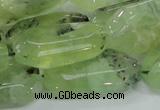 CRU128 15.5 inches 17*33mm faceted rectangle green rutilated quartz beads