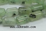 CRU133 15.5 inches 8*13mm column green rutilated quartz beads