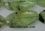 CRU141 15.5 inches 20*40mm faceted oval green rutilated quartz beads