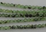 CRU150 15.5 inches 4mm faceted round green rutilated quartz beads