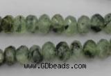 CRU162 15.5 inches 6*10mm faceted rondelle green rutilated quartz beads