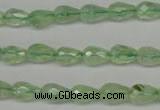 CRU170 15.5 inches 6*10mm faceted teardrop green rutilated quartz beads