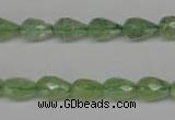 CRU171 15.5 inches 7*10mm faceted teardrop green rutilated quartz beads