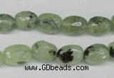 CRU178 8*10mm – 10*14mm faceted nuggets green rutilated quartz beads