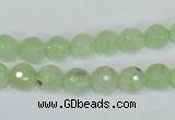 CRU201 15.5 inches 8mm faceted round green rutilated quartz beads