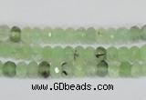 CRU205 15.5 inches 4*6mm faceted rondelle green rutilated quartz beads