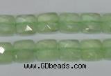 CRU212 15 inches 10*10mm faceted square green rutilated quartz beads