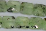 CRU213 15 inches 16*16mm faceted square green rutilated quartz beads