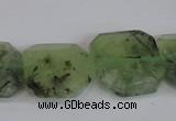 CRU223 15.5 inches 20*20mm freeform green rutilated quartz beads