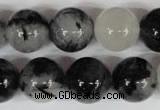 CRU307 15.5 inches 16mm round black rutilated quartz beads