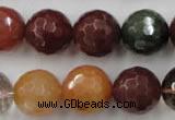 CRU416 15.5 inches 16mm faceted round Multicolor rutilated quartz beads