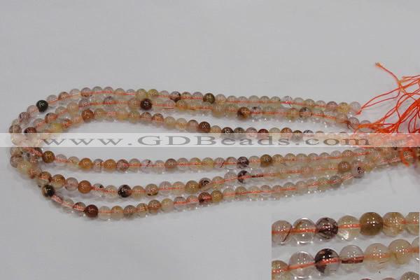 CRU452 15.5 inches 6mm round Multicolor rutilated quartz beads