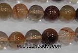 CRU456 15.5 inches 12mm round Multicolor rutilated quartz beads