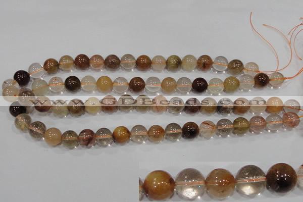 CRU456 15.5 inches 12mm round Multicolor rutilated quartz beads