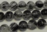 CRU503 15.5 inches 10mm round black rutilated quartz beads wholesale