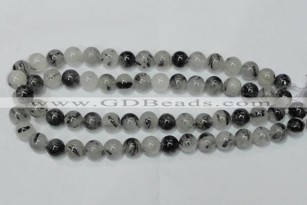 CRU51 15.5 inches 6mm round black rutilated quartz beads wholesale