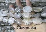 CRU529 15.5 inches 18*25mm oval  black rutilated quartz beads