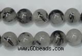 CRU53 15.5 inches 10mm round black rutilated quartz beads wholesale