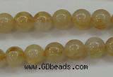 CRU551 15.5 inches 6mm round golden rutilated quartz beads