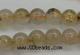 CRU552 15.5 inches 8mm round golden rutilated quartz beads