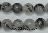 CRU56 15.5 inches 16mm round black rutilated quartz beads wholesale